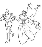 coloriage cendrillon et le prince